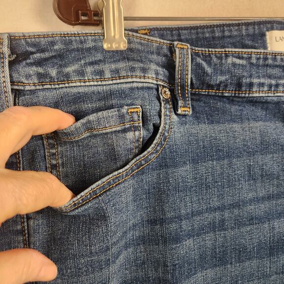 Lane Bryant Jeans Mid Rise Super Stretch Bootcut Women Plus 24R Blue Distressed - Picture 7 of 16